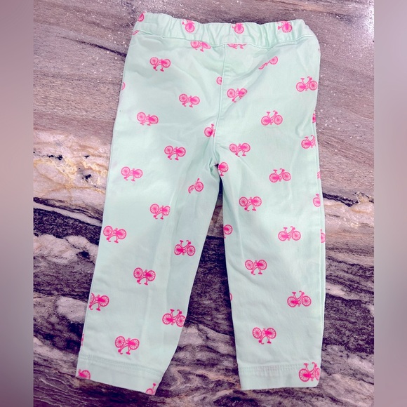 Toddler Carters Bottoms- Mint Color with Bicycle pattern- Size 18MO - Picture 4 of 5